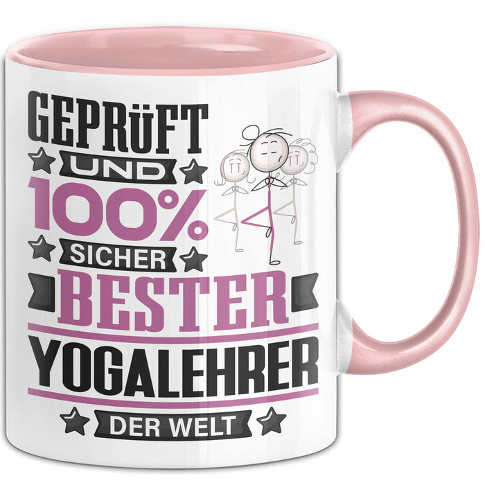 Yogalehrer Geschenk Lustiger Spruch für Yogalehrer Geschenkidee Bester Yogalehrer Der Welt Rosa Trendation