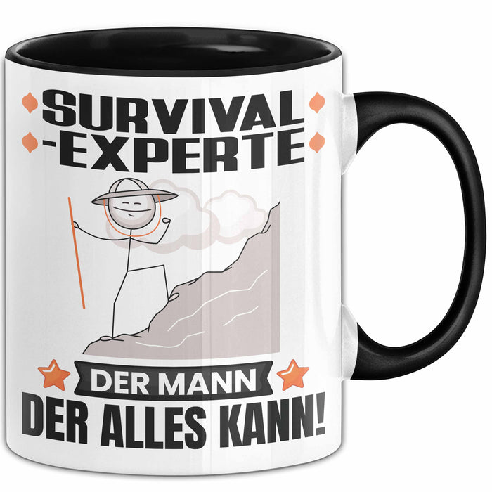 Survival-Experte Tasse Geschenk für Survival-Experte Der Mann Der Alles Kann Geschenkidee zum Geburtstag Schwarz Trendation