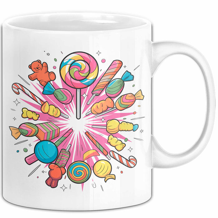 Zucker Süchtiger Tasse Geschenkidee für Naschkatze Weiß Trendation