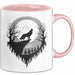 Wolf Tierliebhaber Tasse Geschenk Lustige Geschenkidee Spruch Rosa Trendation