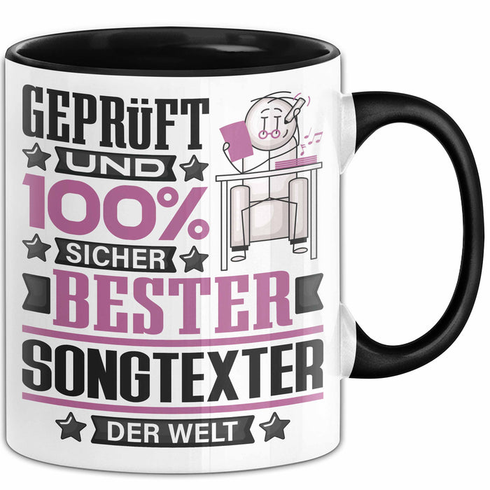 Songtexter Geschenk Lustiger Spruch für Songtexter Geschenkidee Bester Songtexter Der Welt Schwarz Trendation