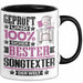 Songtexter Geschenk Lustiger Spruch für Songtexter Geschenkidee Bester Songtexter Der Welt Schwarz Trendation