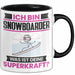 Snowboarder Tasse Geschenk für Snowboarder Geburtstag Lustiger Spruch Kaffee-Becher Was Ist Deine Superkraft Schwarz Trendation