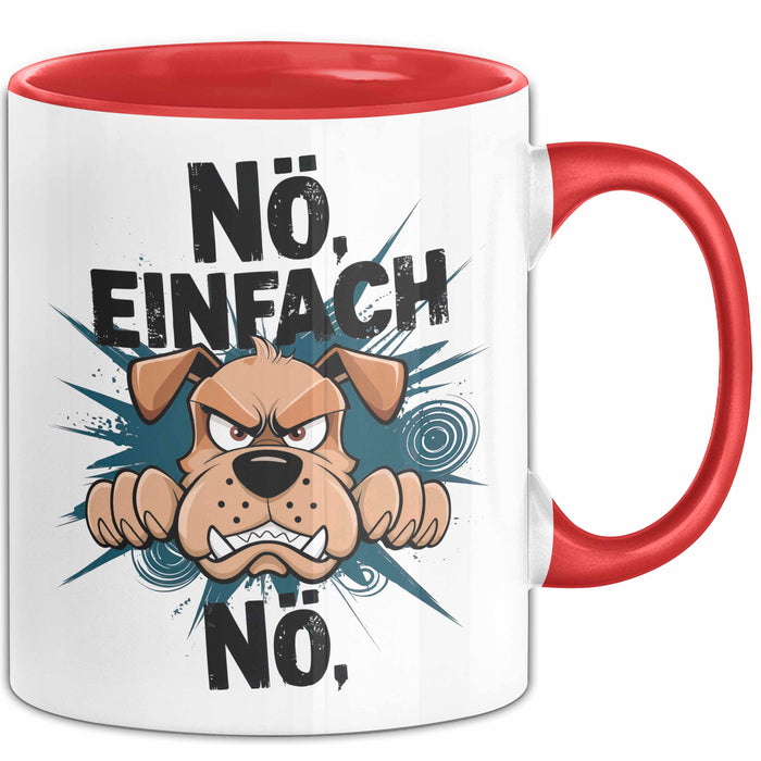 Sarkastischer Hund Tasse Geschenkidee Nope Haustierbesitzer Rot Trendation