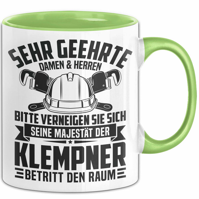 Klempner Tasse Geschenk Männer Geschenkidee Sehr Geehrte Damen Und Herren Grün Trendation