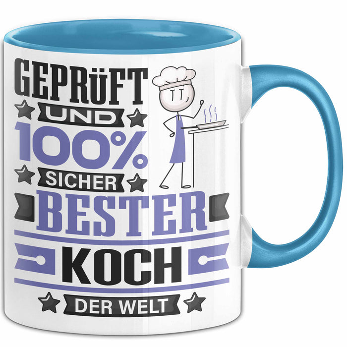 Koch Geschenk Lustiger Spruch für Koch Geschenkidee Bester Koch Der Welt Blau Trendation
