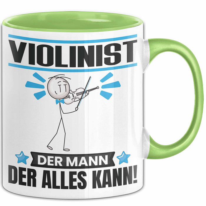Violinist Tasse Geschenk für Violinist Der Mann Der Alles Kann Geschenkidee zum Geburtstag Grün Trendation