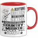 Country-Musiker Geschenk Tasse Lustiger Spruch Erheben Sie Sich Der Country-Musiker Betritt den Raum Rot Trendation