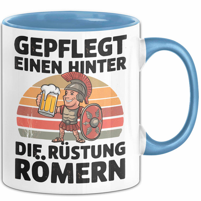 Bierliebhaber Biertrinker Faultier Tasse Geschenk Lustige Geschenkidee Spruch Gepflegt Einen Hinter Die Rüstung Römern Blau Trendation