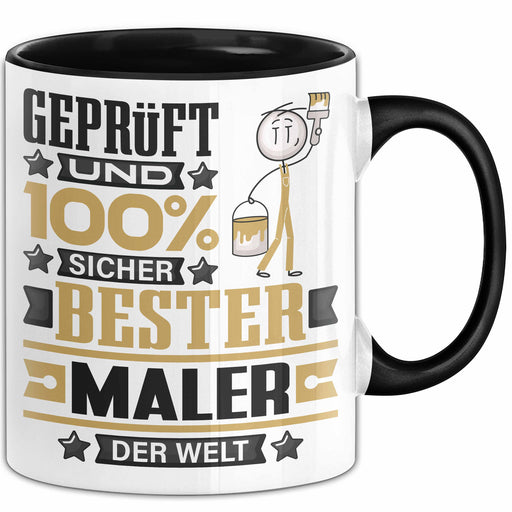 Maler Geschenk Lustiger Spruch für Maler Geschenkidee Bester Maler Der Welt Schwarz Trendation