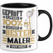 Maler Geschenk Lustiger Spruch für Maler Geschenkidee Bester Maler Der Welt Schwarz Trendation