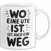 Ute Tasse Geschenk Wo Eine Ute Ist Ist Auch Ein Weg Geschenkidee Becher mit Name Weiß Trendation