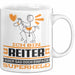 Reiter Geschenk Tasse Ich Bin Reiter Aber Sag Doch Einfach Superheld Lustige Geschenkdiee für Reiter Kaffee-Becher Weiß Trendation