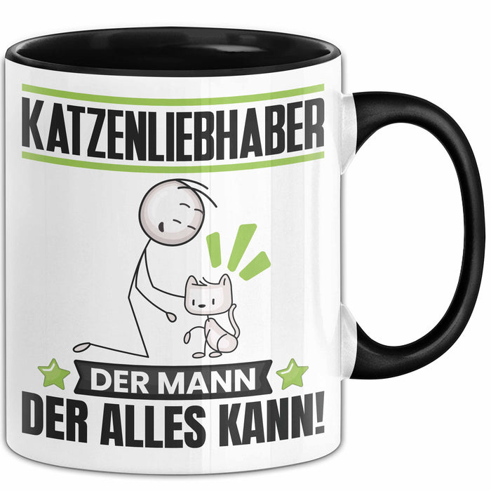 Katzenliebhaber Tasse Geschenk für Katzenliebhaber Der Mann Der Alles Kann Geschenkidee zum Geburtstag Schwarz Trendation
