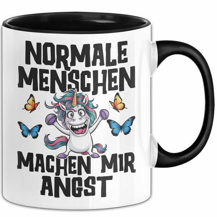 Einhorn Tasse Geschenk Normale Menschen Machen Mir Angst Geschenkidee Trendation