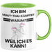Muay-Thai-Kämpfer Geschenk Tasse Lustiger Spruch Ich Bin Muay-Thai-Kämpfer Warum Weil Ich Es Kann Geschenkidee Bester Muay-Thai-Kämpfer Geburtstag Kaffee-Becher Grün Trendation