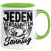 American Football Tasse Geschenk Jeden verdammten Sonntag American Football-Spieler Geschenkidee Kaffee-Becher Grün Trendation