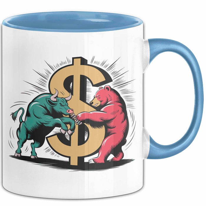 Börsenhändler Tasse Geschenkidee für Wall Street Fans Blau Trendation