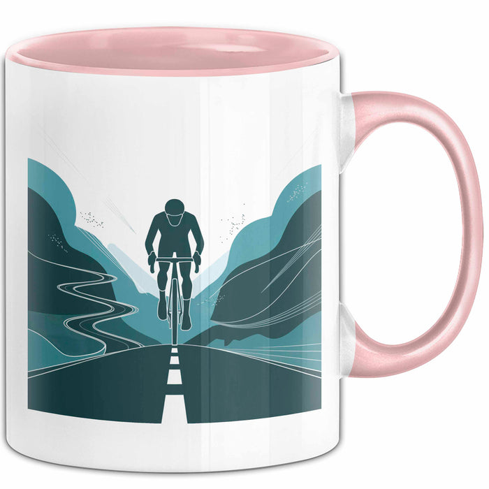 Radfahrer Tasse Geschenk Lustige Geschenkidee Spruch Für Straßen Fahrer Rosa Trendation