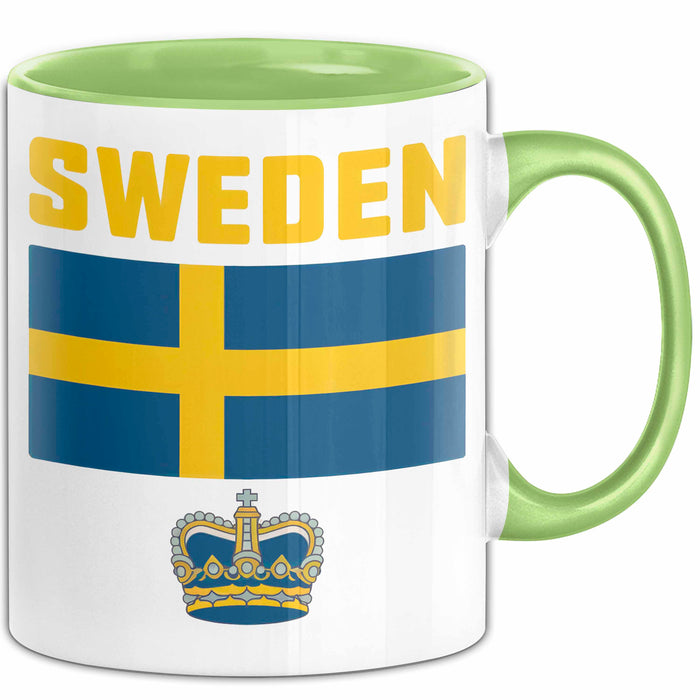 Schweden Skandinavien Schwedisch Tasse Geschenk Lustige Geschenkidee Spruch Grün Trendation