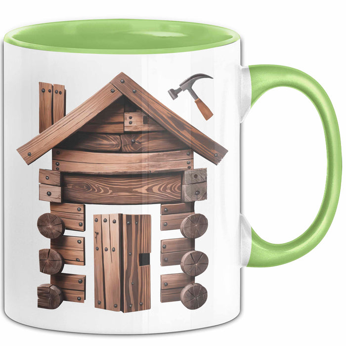 Zimmermann Tasse Geschenkidee für Holzhandwerker Grün Trendation