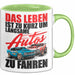 Auto Fahrer Tasse Becher Geschenk Lustige Geschenkidee Spruch Das Leben Ist Zu Kurz Um Langsame Autos Zu Fahren Grün Trendation