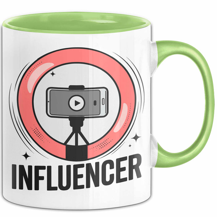 Influencer Tasse Geschenkidee für Content Creator Fans Grün Trendation