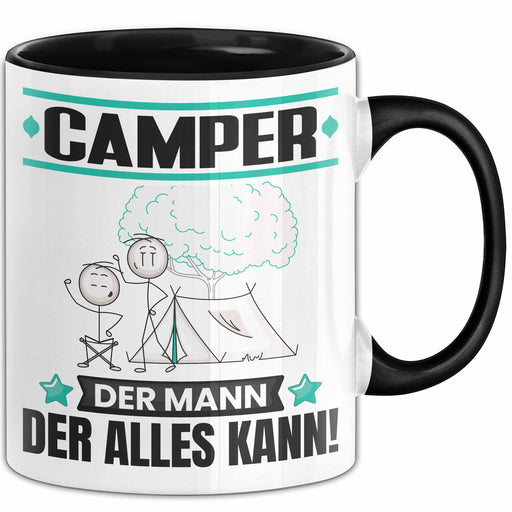 Camper Tasse Geschenk für Camper Der Mann Der Alles Kann Geschenkidee zum Geburtstag Schwarz Trendation