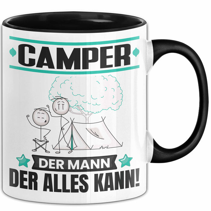 Camper Tasse Geschenk für Camper Der Mann Der Alles Kann Geschenkidee zum Geburtstag Schwarz Trendation