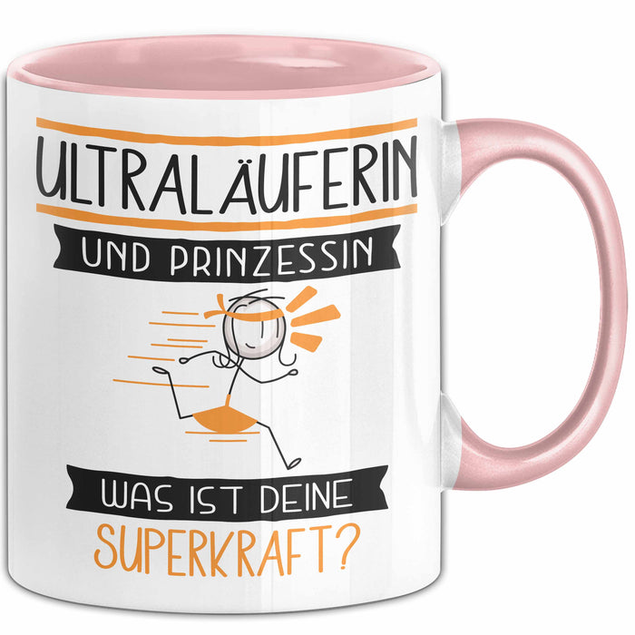 Ultraläuferin Und Prinzessin Tasse Geschenk Für Eine Ultraläuferin Geburtstag Was Ist Deine Superkraft Rosa Trendation
