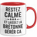 Bretagne Tasse Geschenk Restez Calme Bretonne Geschenkidee Frankreich Rot Trendation