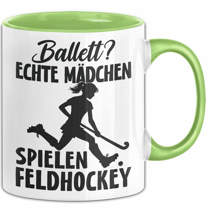 Feldhockey-Spielerin Tasse Geschenk Frauen Ballett Echte Mädchen Spielen Feldhockey Grün Trendation