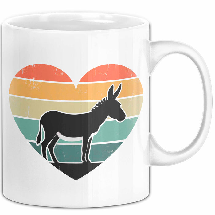 Eselbauer Esel Tier Retro Tasse Geschenk Lustige Geschenkidee Spruch Weiß Trendation
