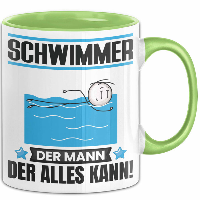 Schwimmer Tasse Geschenk für Schwimmer Der Mann Der Alles Kann Geschenkidee zum Geburtstag Grün Trendation