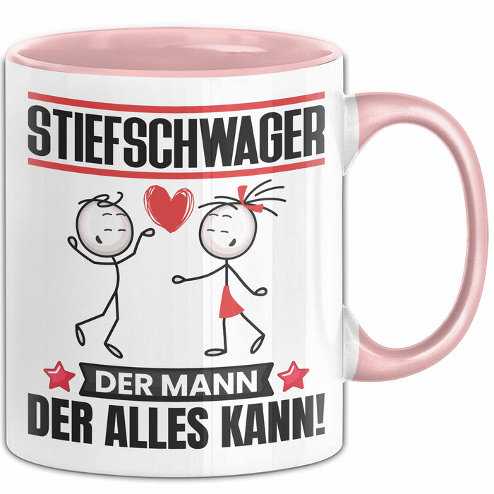 Stiefschwager Tasse Geschenk für Stiefschwager Der Mann Der Alles Kann Geschenkidee zum Geburtstag Rosa Trendation