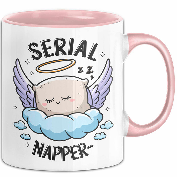 Serien Napper Tasse Geschenkidee für Schläfern Fans Rosa Trendation
