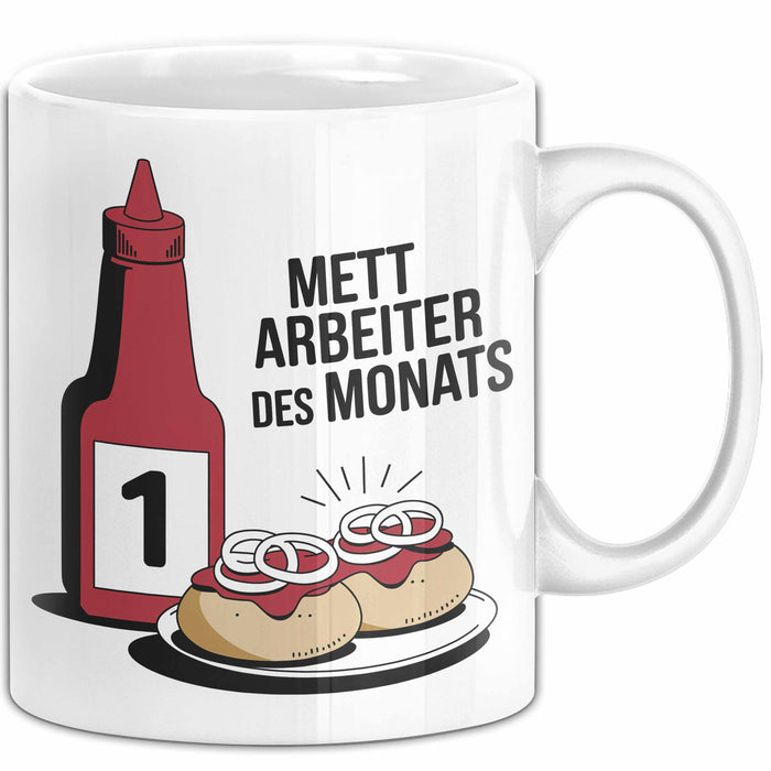 Metzger Tasse Geschenk Mett Arbeiter Des Monats Geschenkidee Lustig Beruf Weiß Trendation