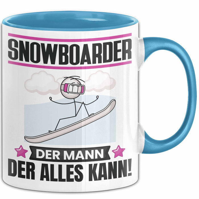 Snowboarder Tasse Geschenk für Snowboarder Der Mann Der Alles Kann Geschenkidee zum Geburtstag Blau Trendation