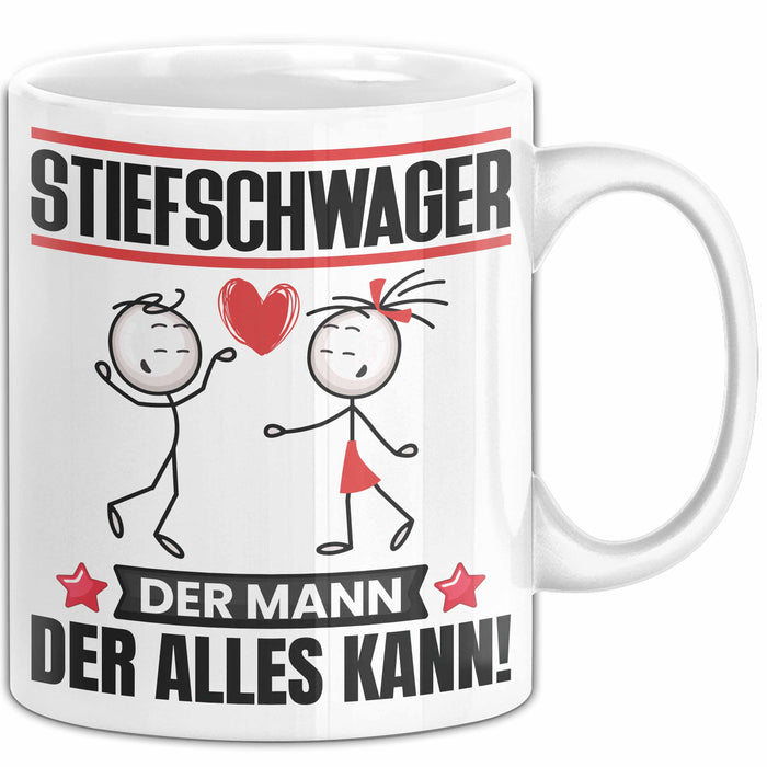 Stiefschwager Tasse Geschenk für Stiefschwager Der Mann Der Alles Kann Geschenkidee zum Geburtstag Weiß Trendation