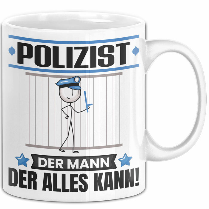 Polizist Tasse Geschenk für Polizist Der Mann Der Alles Kann Geschenkidee zum Geburtstag Weiß Trendation