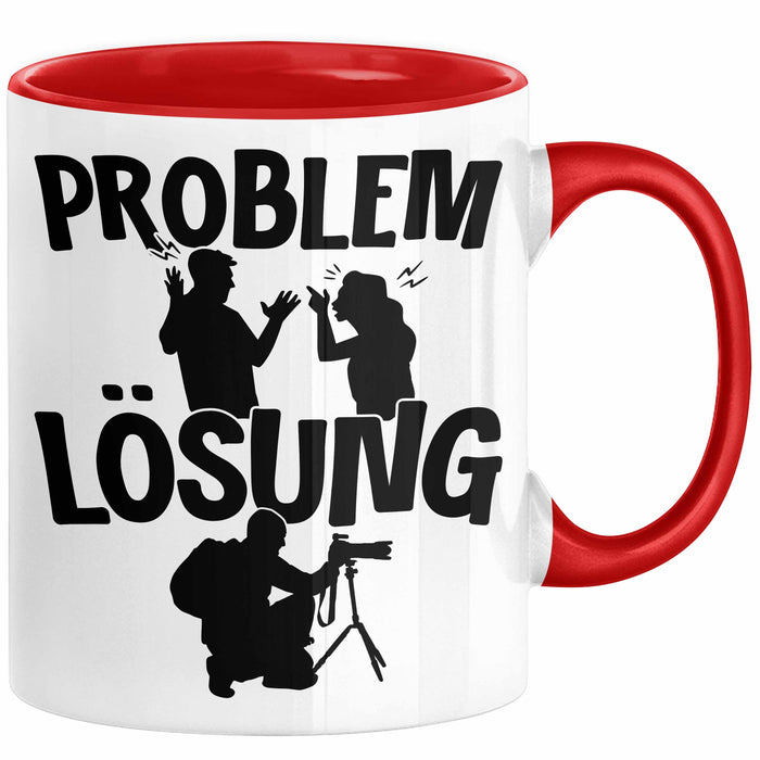 Fotograf Tasse Geschenk für Fotograf Männer Geschenkidee Problem und Lösung Fotografieren Rot Trendation