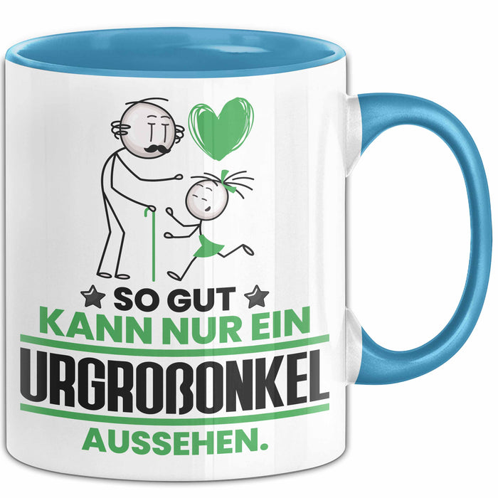 Urgroßonkel Geschenk Tasse So Gut Kann Nur Ein Urgroßonkel Aussehen Geschenkidee Kaffee-Becher Blau Trendation