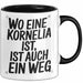 Kornelia Tasse Geschenk Wo Eine Kornelia Ist Ist Auch Ein Weg Geschenkidee Becher mit Name Schwarz Trendation