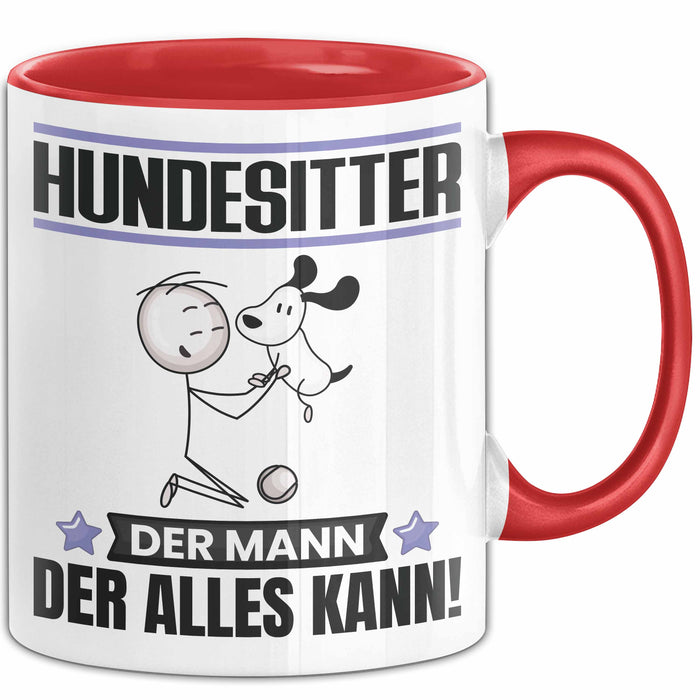Hundesitter Tasse Geschenk für Hundesitter Der Mann Der Alles Kann Geschenkidee zum Geburtstag Rot Trendation