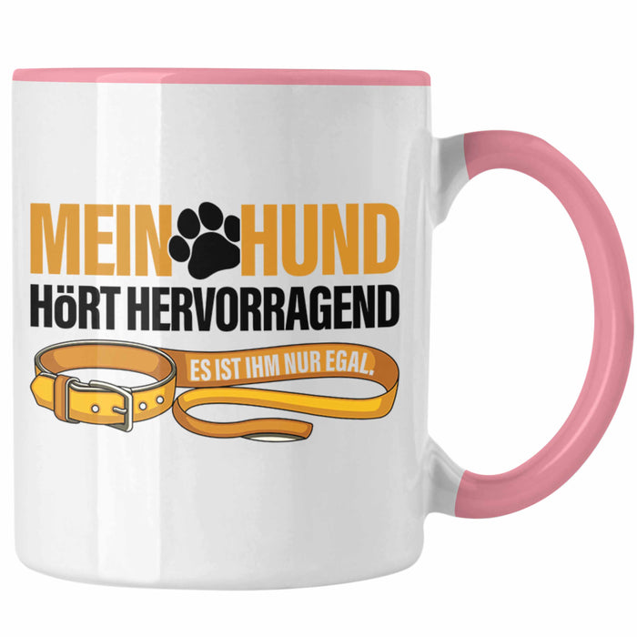 TRENDATION Tasse Hundeliebhaber Hundemama Hundepapa Hund Spruch Kaffeetasse Geschenk Rosa Trendation