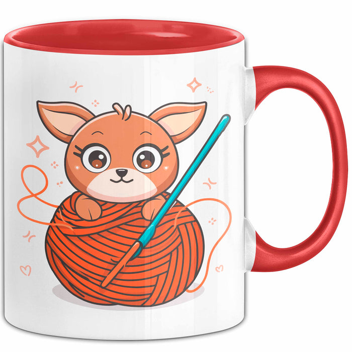 Häkel Fan Tasse Geschenk Lustige Geschenkidee Spruch Für Amigurumi Macher Rot Trendation