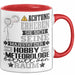 Hobbymeteorologe Geschenk Tasse Lustiger Spruch Erheben Sie Sich Der Hobbymeteorologe Betritt den Raum Rot Trendation