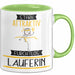 Läuferin Tasse Geschenk Becher Stark Attraktiv Furchtlos Läuferin Lustige Geschenkidee Grün Trendation