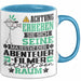 Abenteuerfilmer Geschenk Tasse Lustiger Spruch Erheben Sie Sich Der Abenteuerfilmer Betritt den Raum Blau Trendation