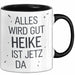 Heike Tasse Geschenk Alles Ist Gut Heike Ist Jetz Da Geschenkidee Becher mit Name Schwarz Trendation